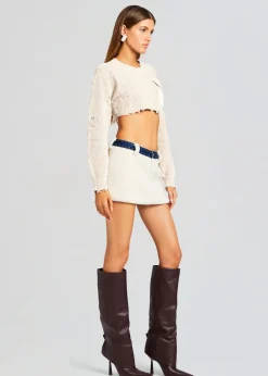Retrofete Karissa Teddy Denim Skirt Deep Sea Flash Sale