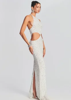 Retrofete Katerina Sequin Dress Silver White Online
