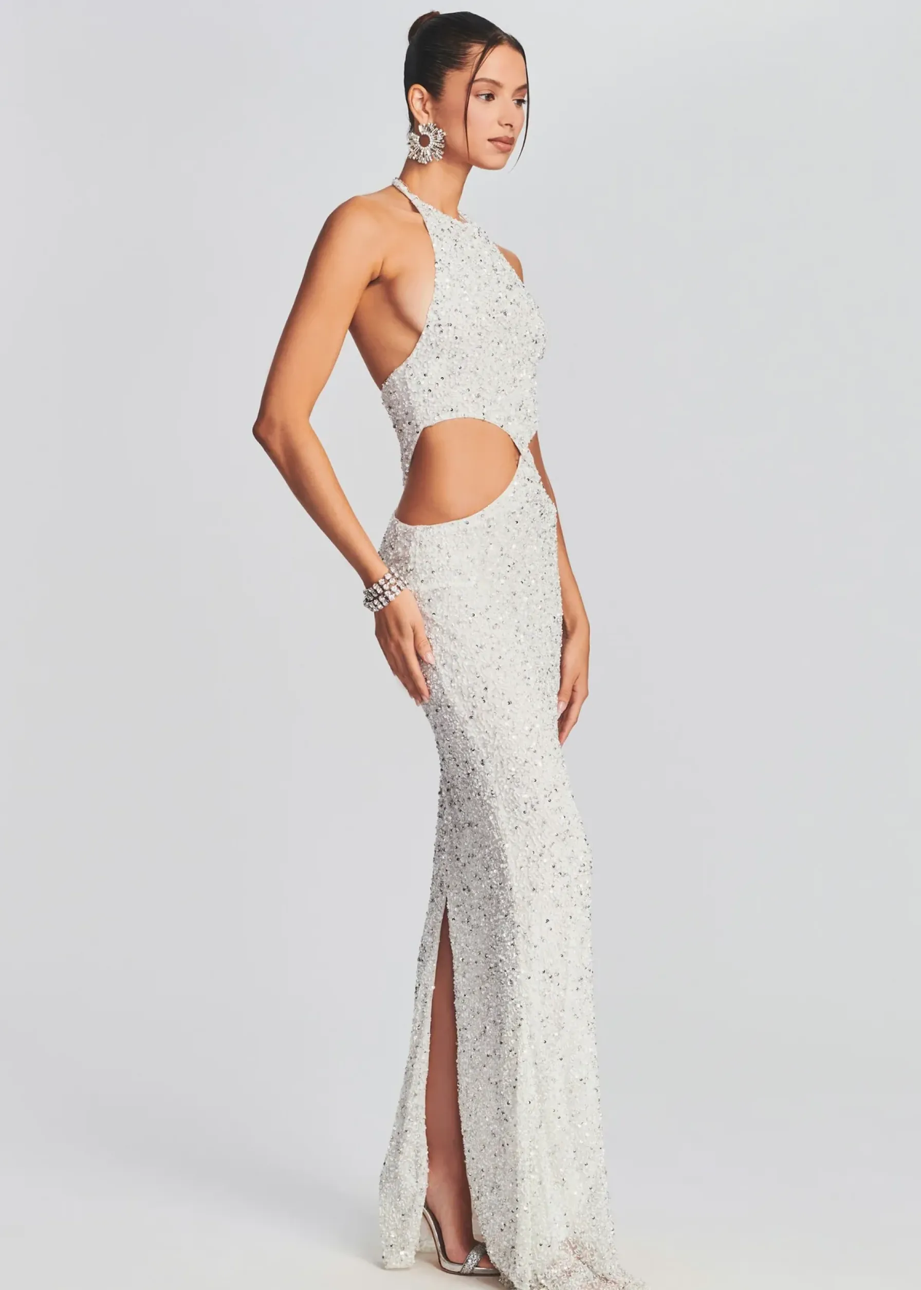 Retrofete Katerina Sequin Dress Silver White Online