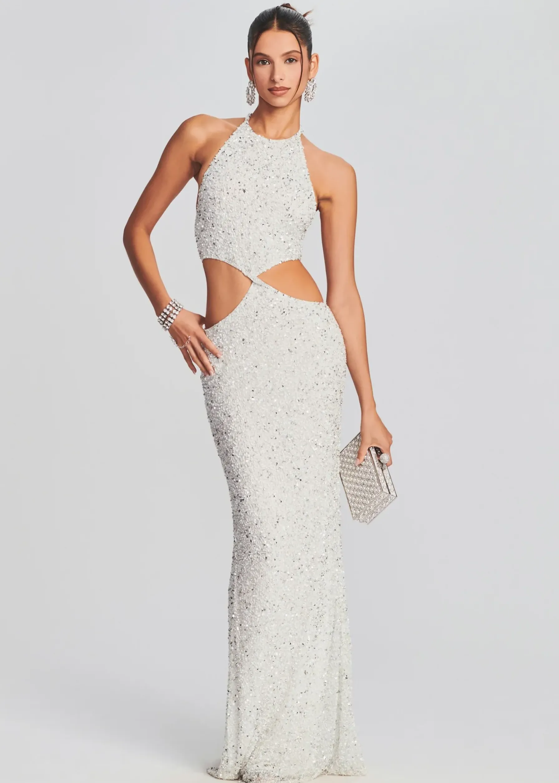 Retrofete Katerina Sequin Dress Silver White Online