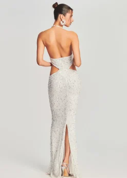 Retrofete Katerina Sequin Dress Silver White Sale