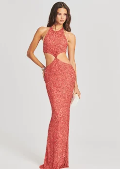Retrofete Katerina Sequin Dress Calypso Coral Best Sale
