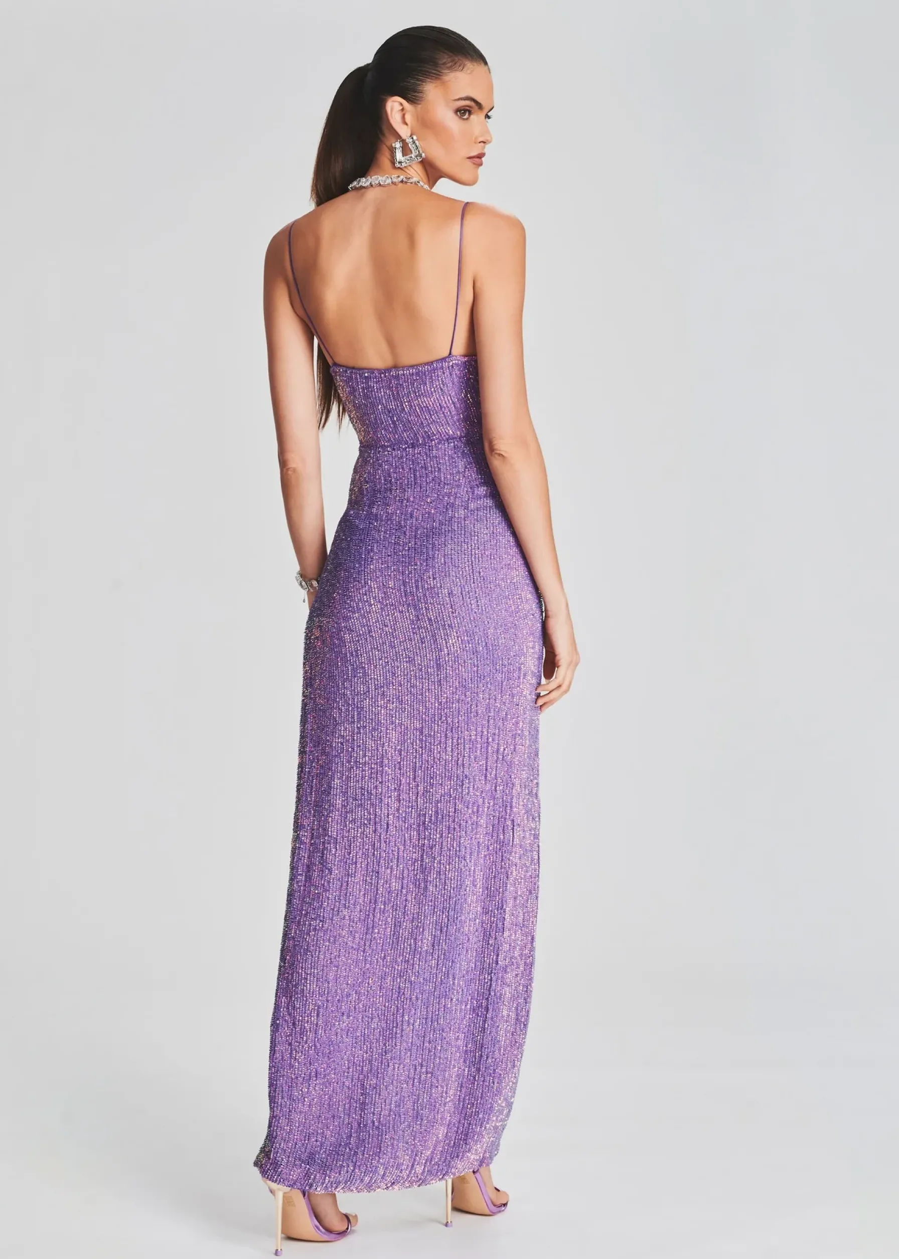 Retrofete Katya Sequin Dress Metallic Lavender Cheap