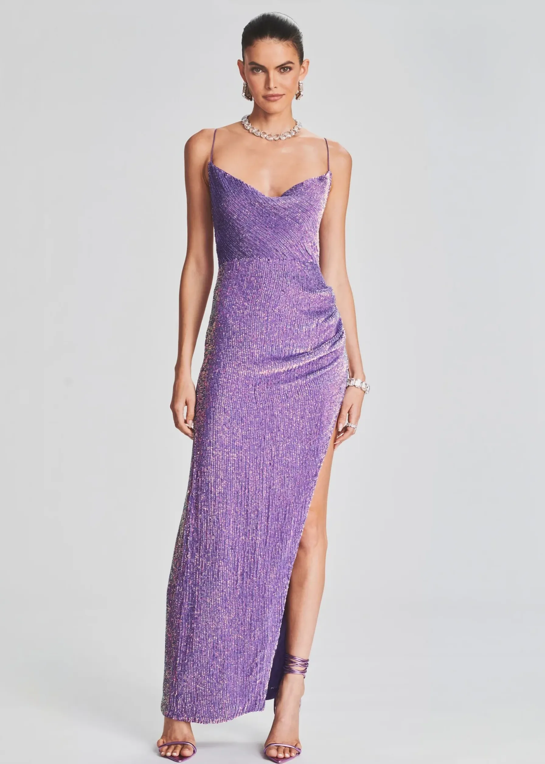 Retrofete Katya Sequin Dress Metallic Lavender Store