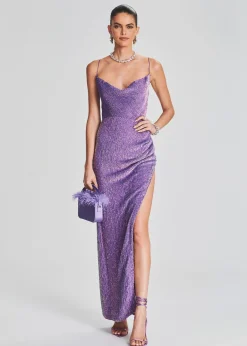 Retrofete Katya Sequin Dress Metallic Lavender Flash Sale
