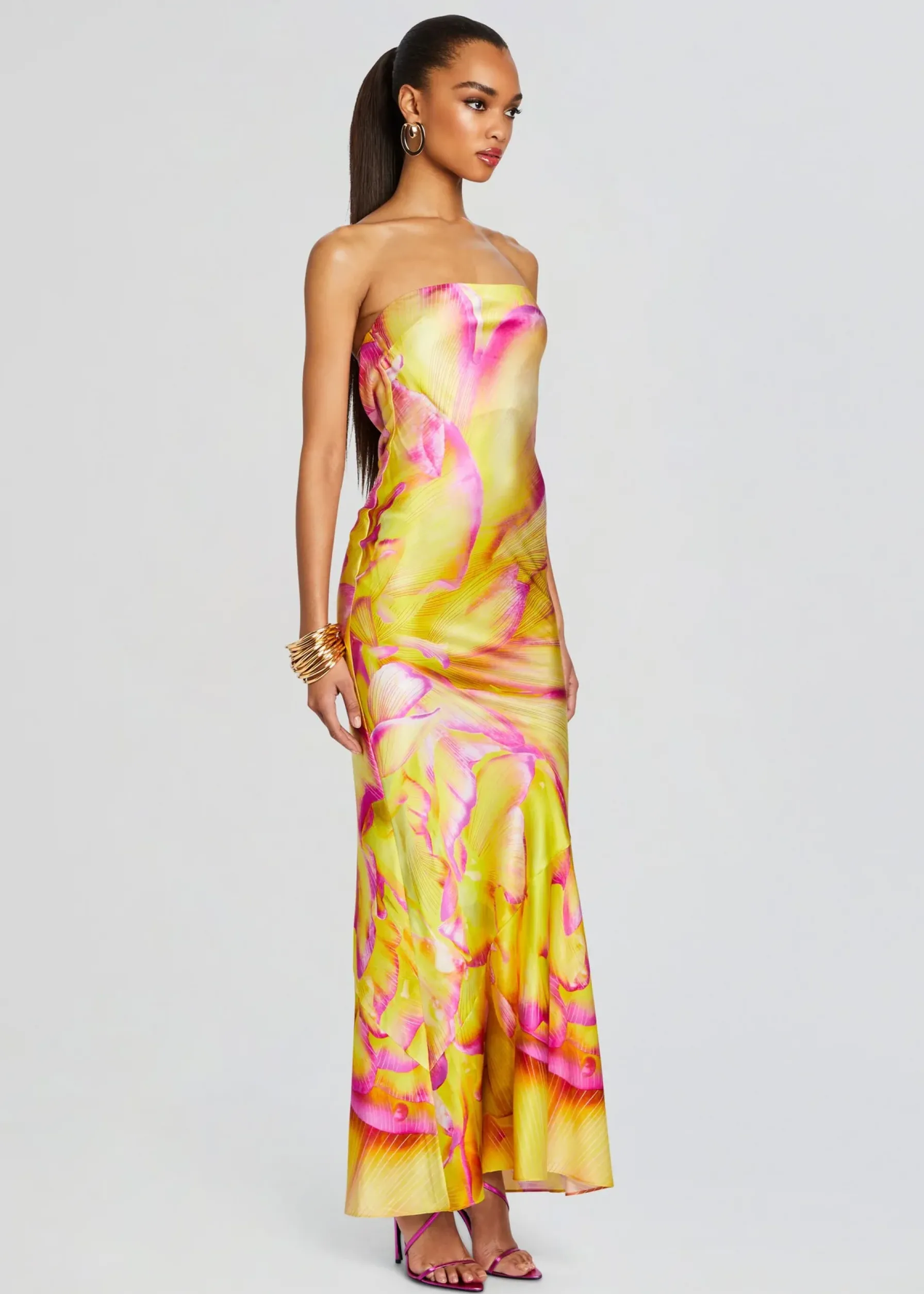 Retrofete Keaton Silk Dress Yellow Peony Online