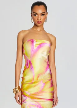 Retrofete Keaton Silk Dress Yellow Peony Online
