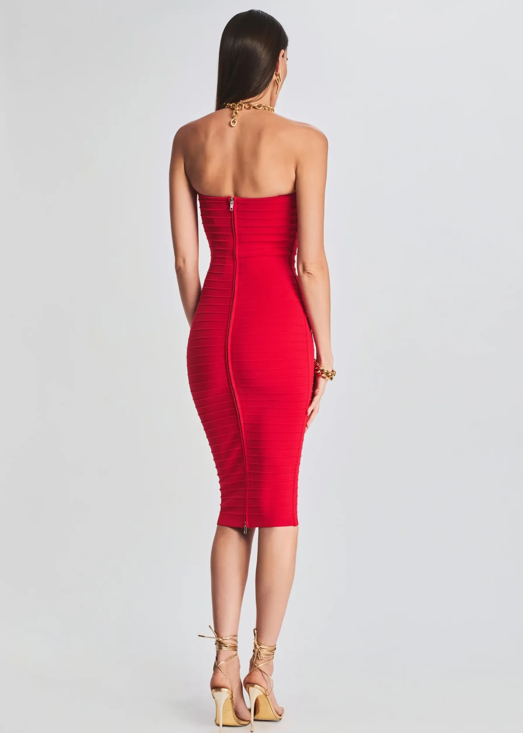Retrofete Khandie Bandage Knit Dress Red Outlet
