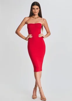 Retrofete Khandie Bandage Knit Dress Red Outlet