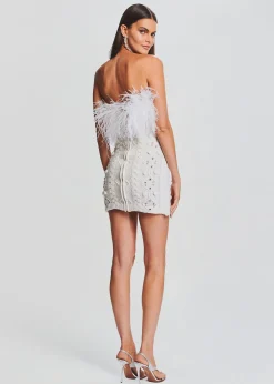 Retrofete Kimberely Embellished Knit Dress Ivory Flash Sale