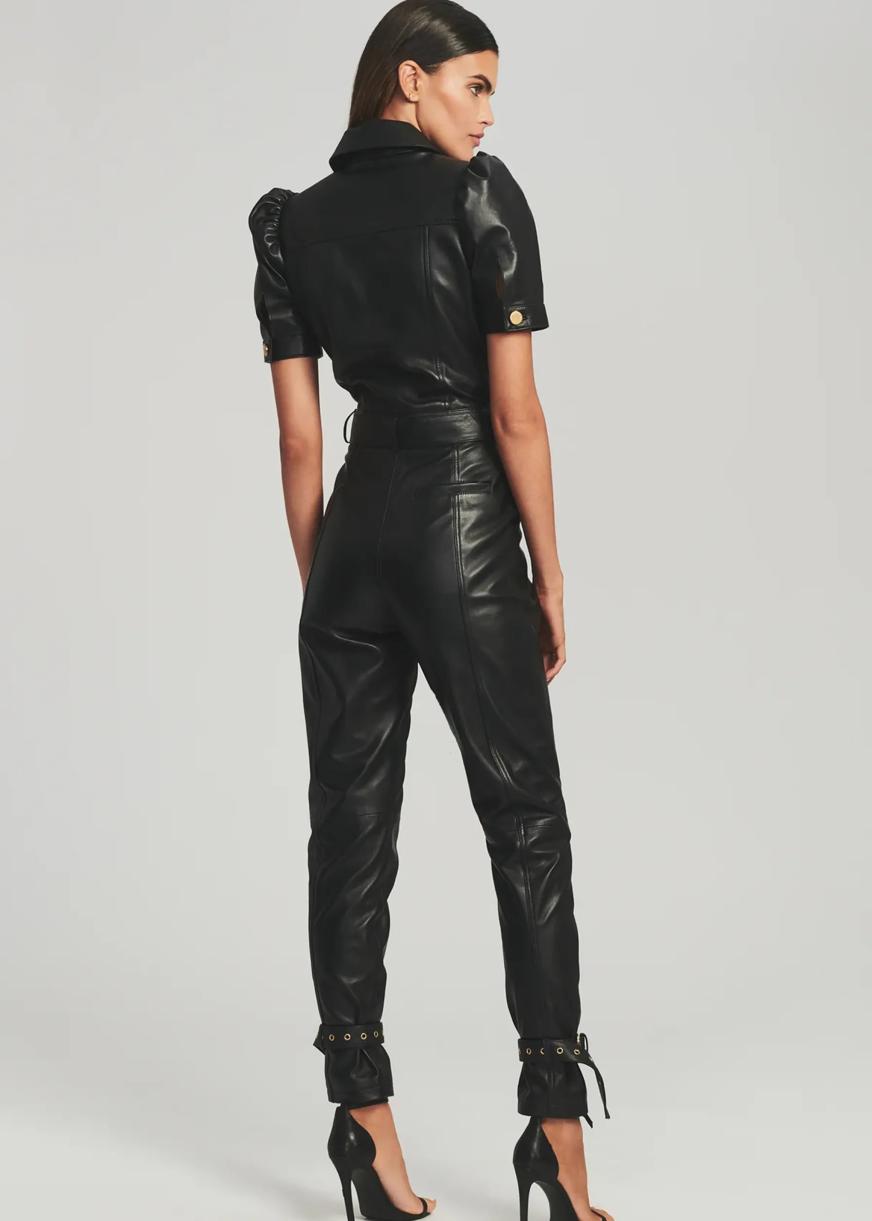 Retrofete Knox Leather Jumpsuit Black Cheap