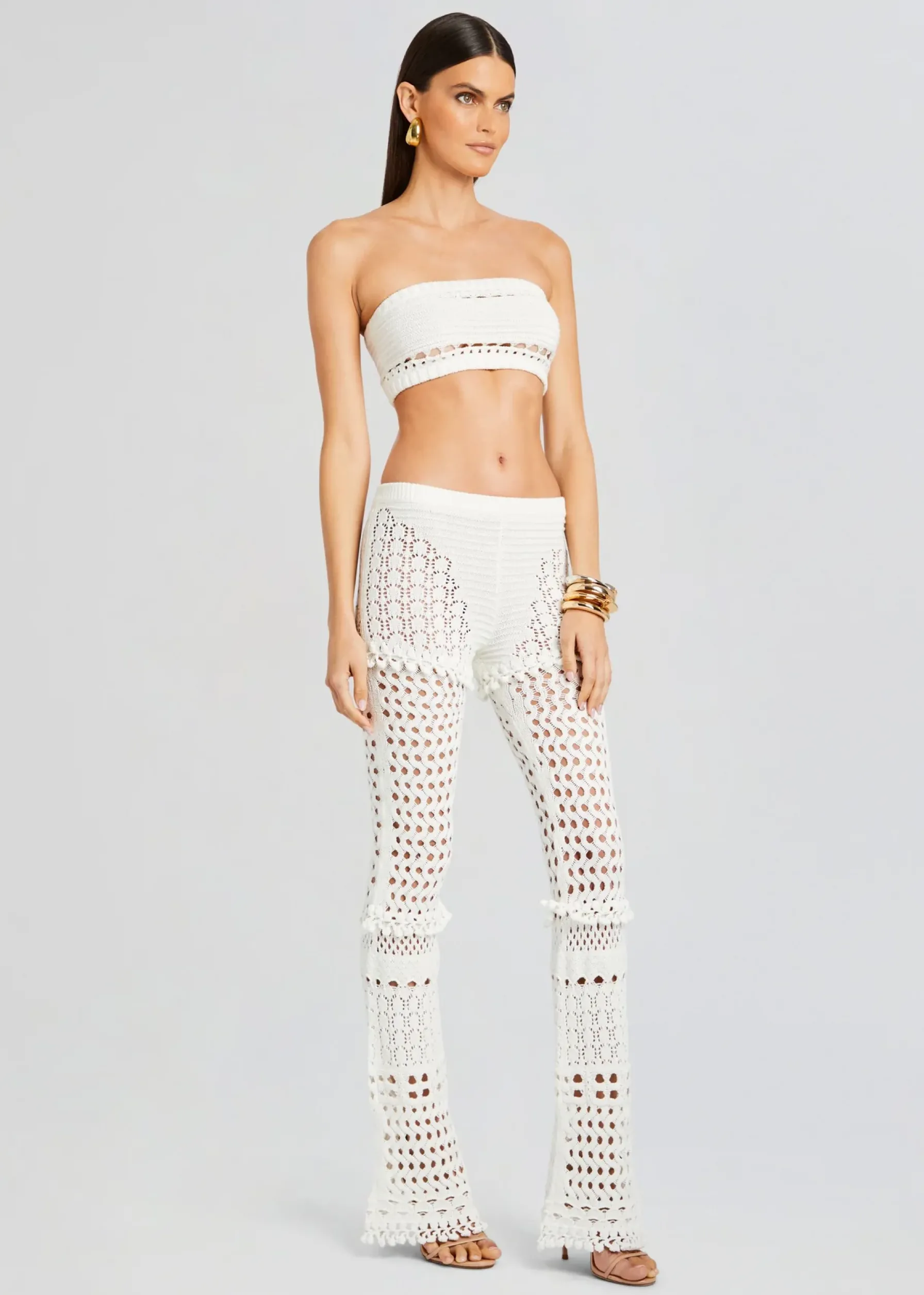 Retrofete Kyla Knit Crochet Pant Iridescent White Shop