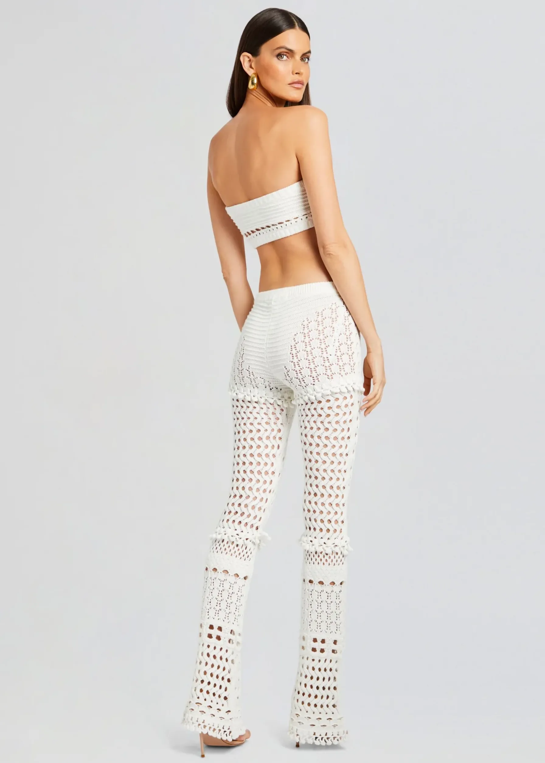Retrofete Kyla Knit Crochet Pant Iridescent White Shop