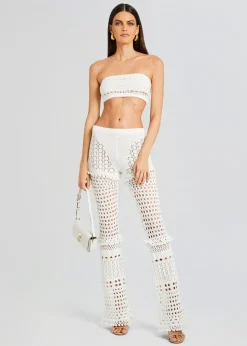 Retrofete Kyla Knit Crochet Pant Iridescent White Shop