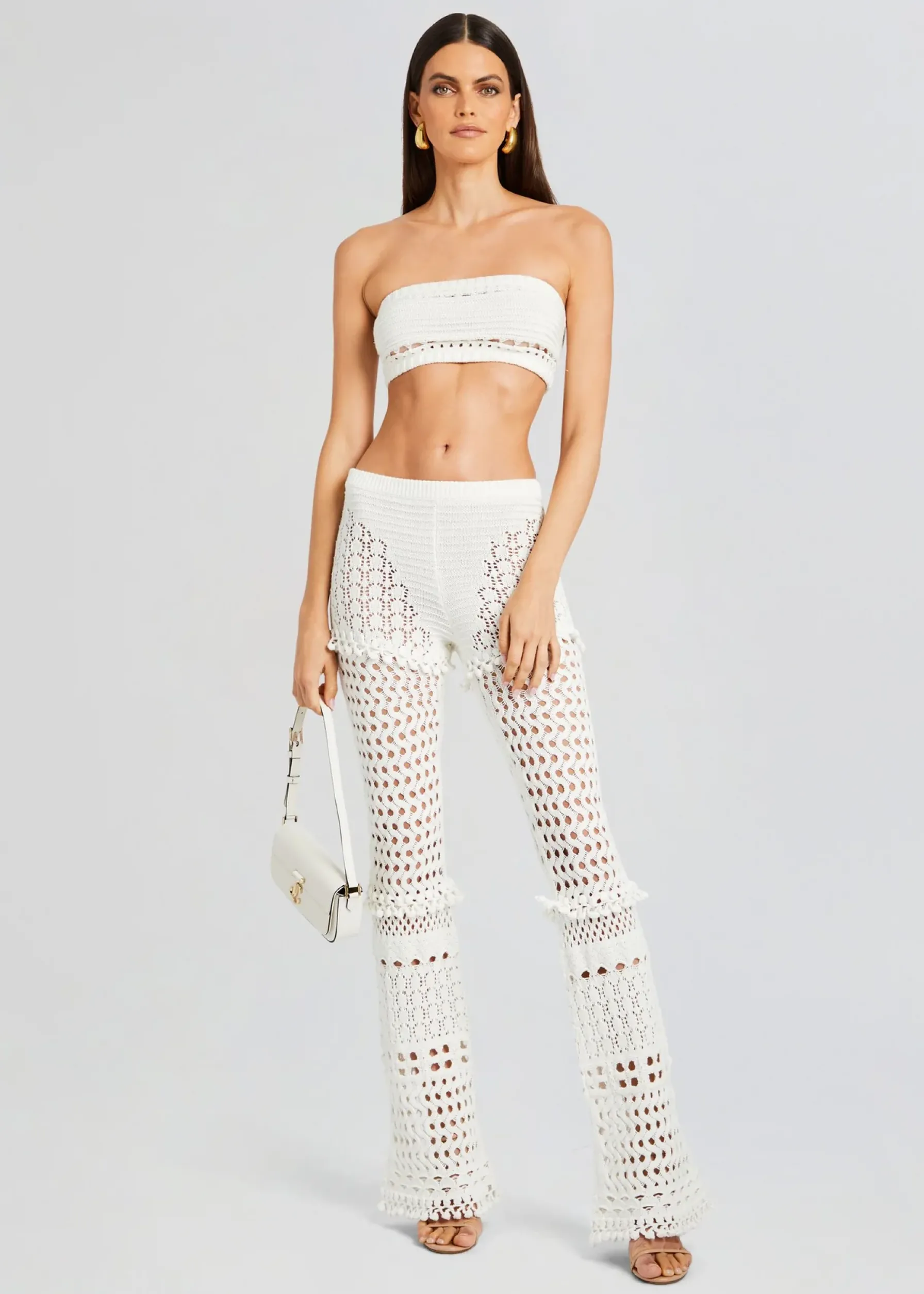 Retrofete Kyla Knit Crochet Pant Iridescent White Shop