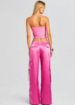 Retrofete Lai Satin Cargo Pant Malibu Pink Shop
