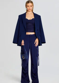 Retrofete Lai Satin Cargo Pant Navy Best Sale