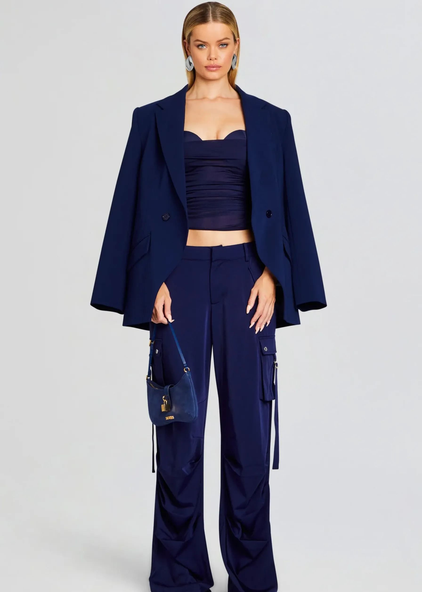Retrofete Lai Satin Cargo Pant Navy Best Sale