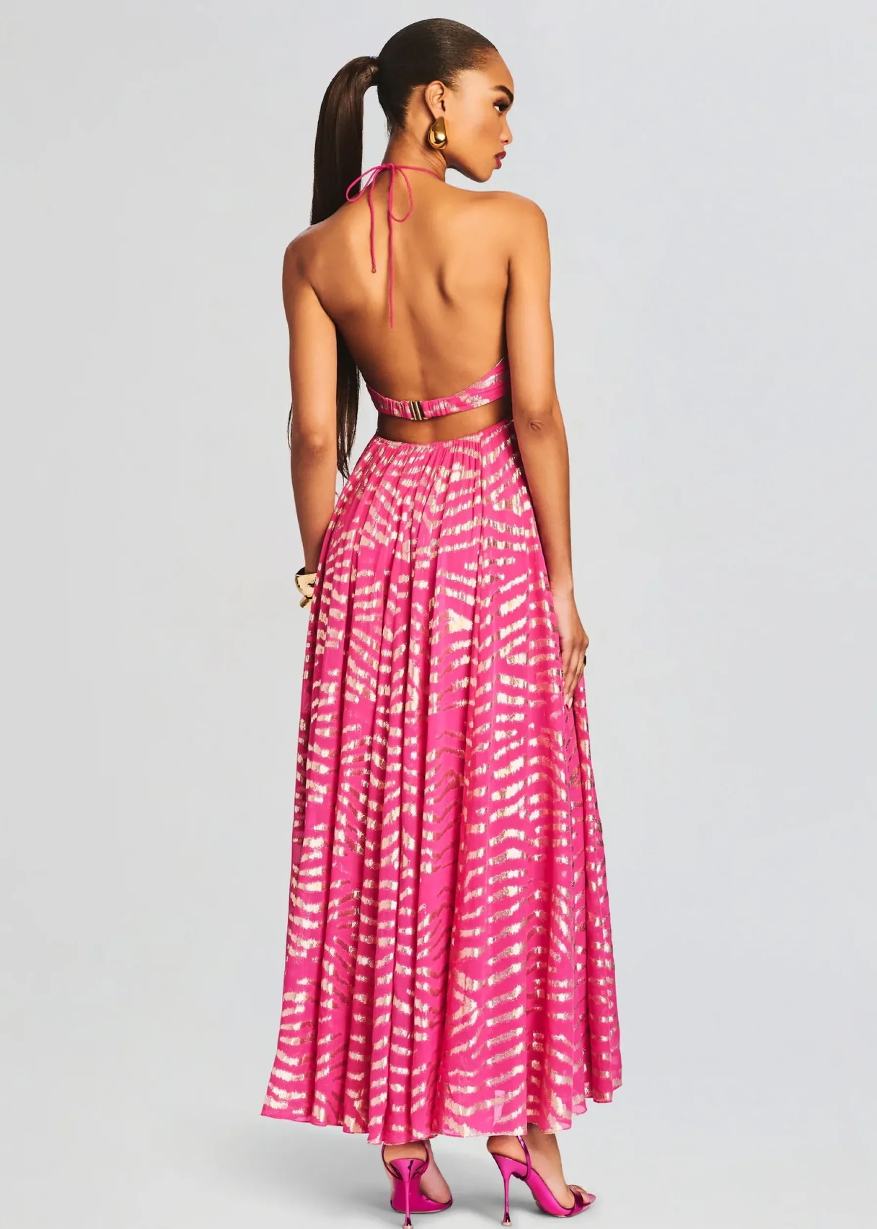 Retrofete Lara Long Dress Fuschia Cheap