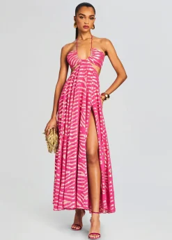 Retrofete Lara Long Dress Fuschia Cheap