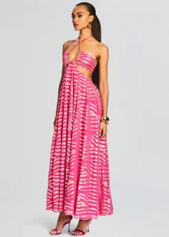 Retrofete Lara Long Dress Fuschia Cheap