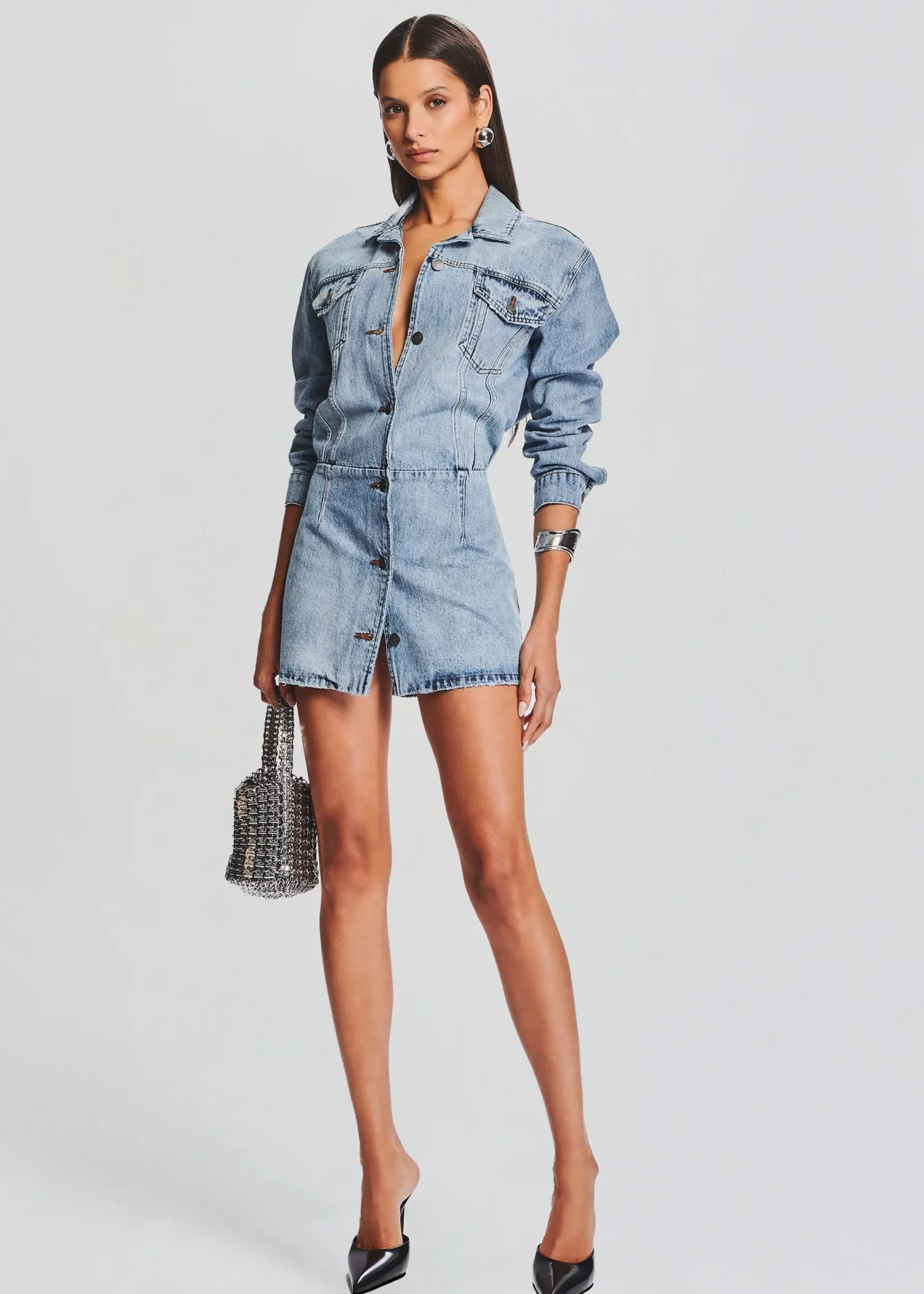 Retrofete Laura Denim Dress Tidal New