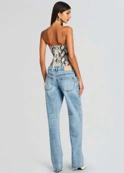 Retrofete Leonie Leather Top Neutral Snake Shop