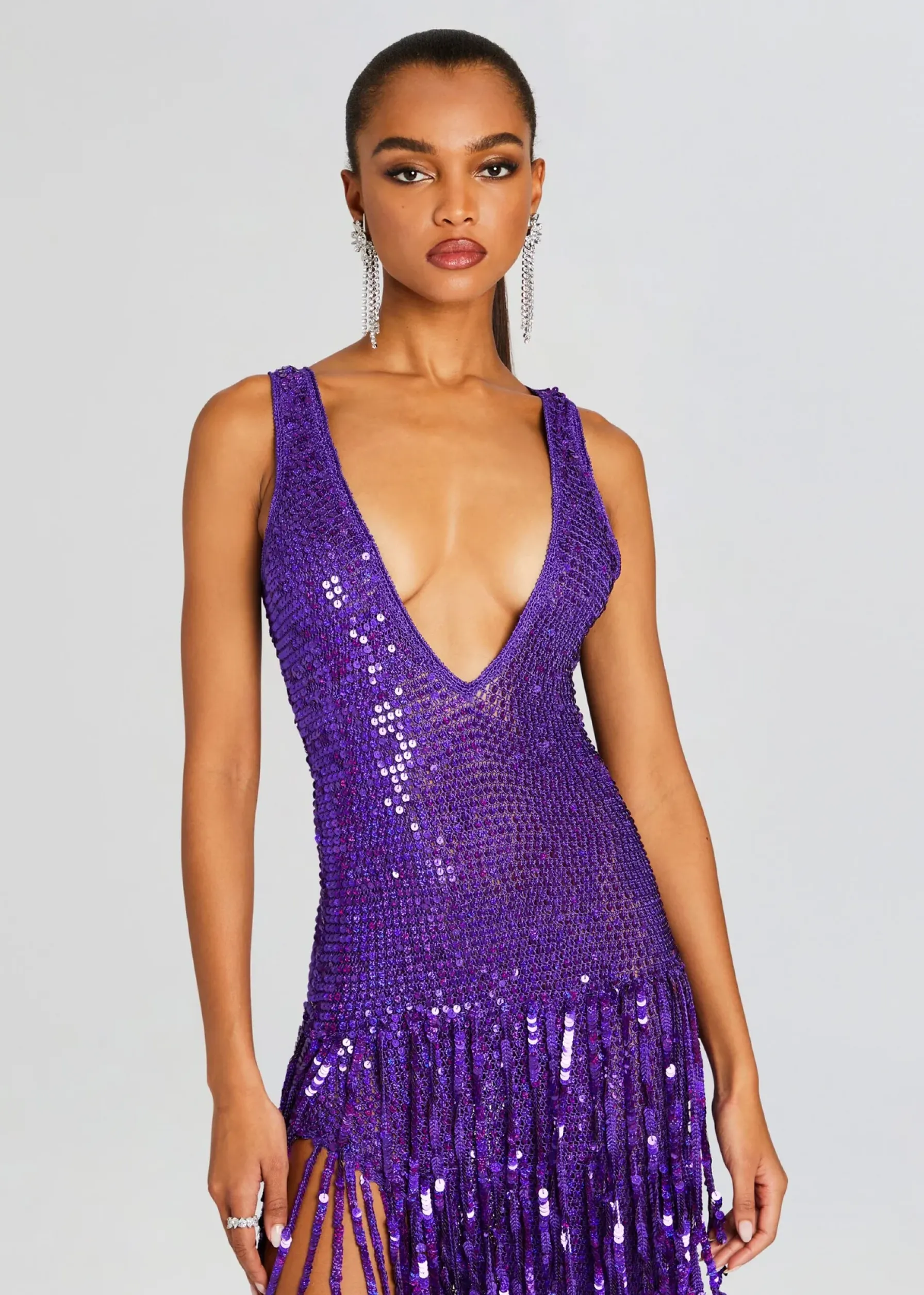 Retrofete Libra Sequin Crochet Dress Amethyst Cheap