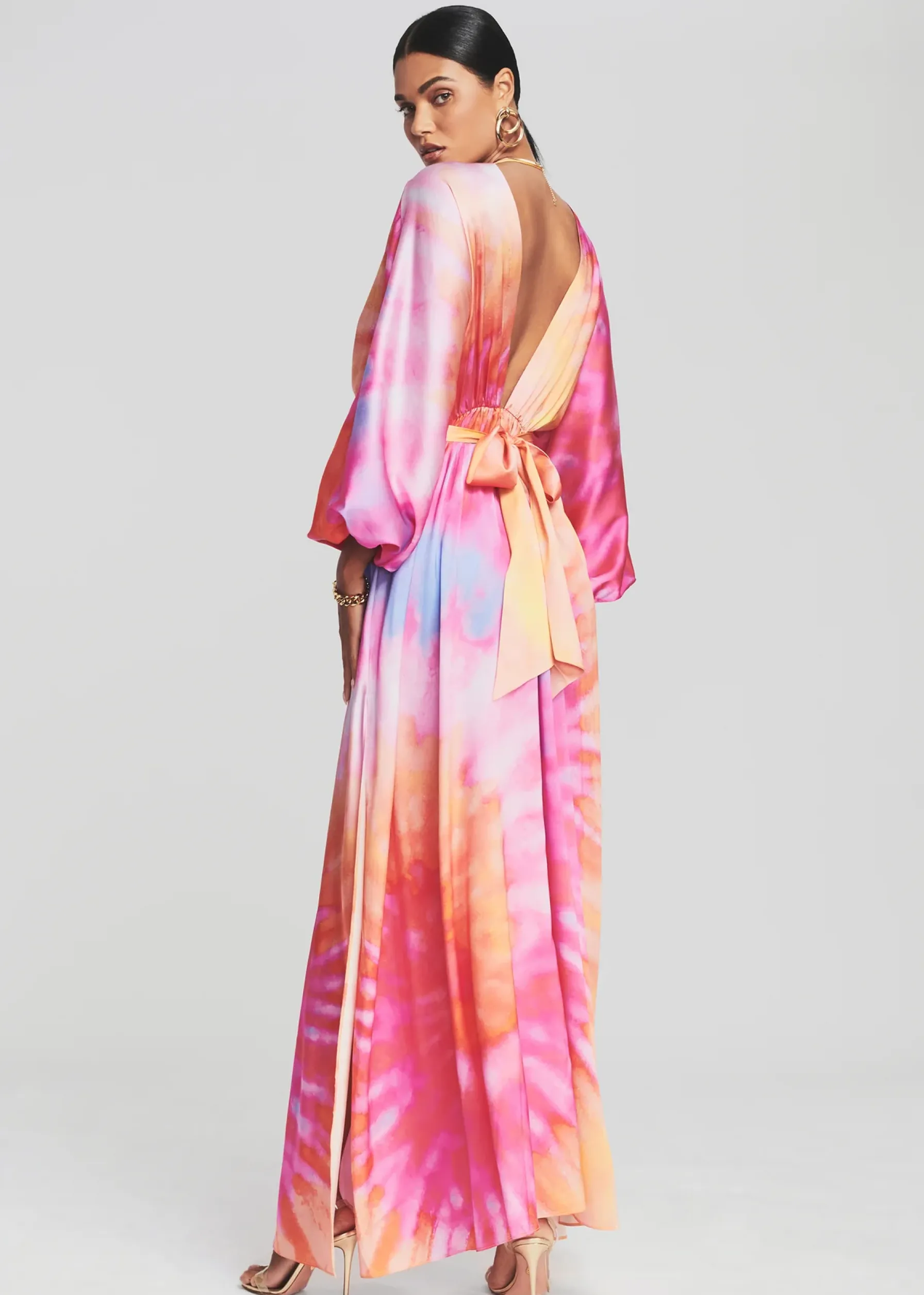 Retrofete Lila Silk Dress Sunset Cheap