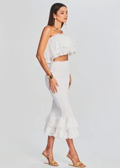Retrofete Lilliana Long Skirt White Fruition Fashion