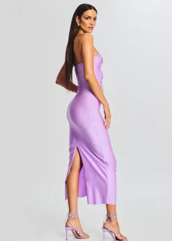 Retrofete Lily Lycra Maxi Dress Lilac Purple Best