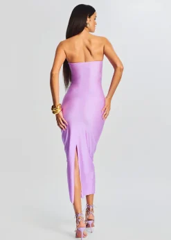 Retrofete Lily Lycra Maxi Dress Lilac Purple Best