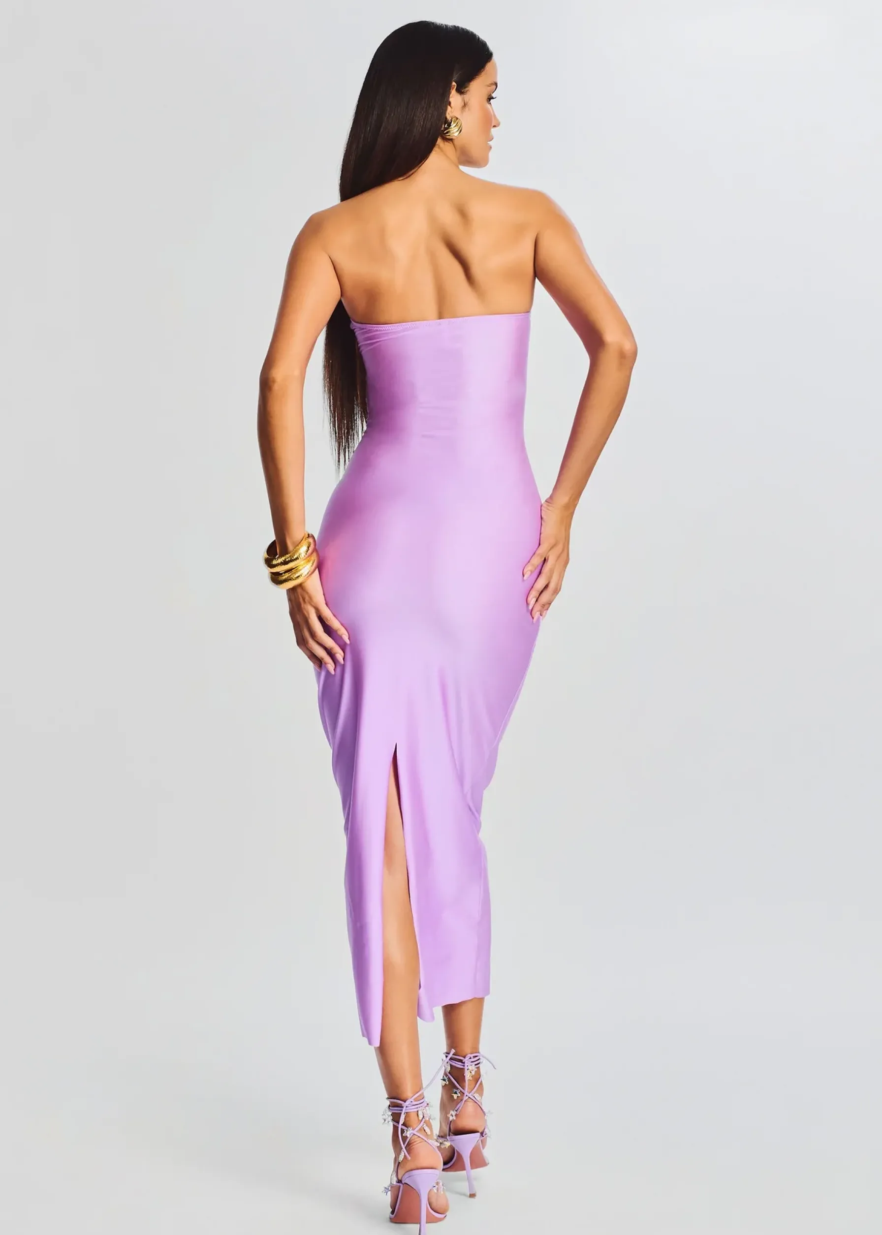 Retrofete Lily Lycra Maxi Dress Lilac Purple Best