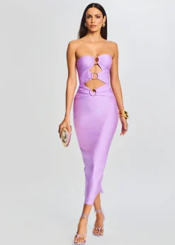 Retrofete Lily Lycra Maxi Dress Lilac Purple Best