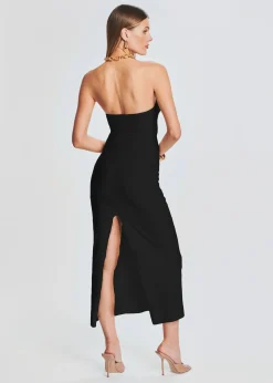 Retrofete Lily Lycra Maxi Dress Black New