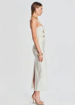 Retrofete Lily Lycra Maxi Dress Cream Store