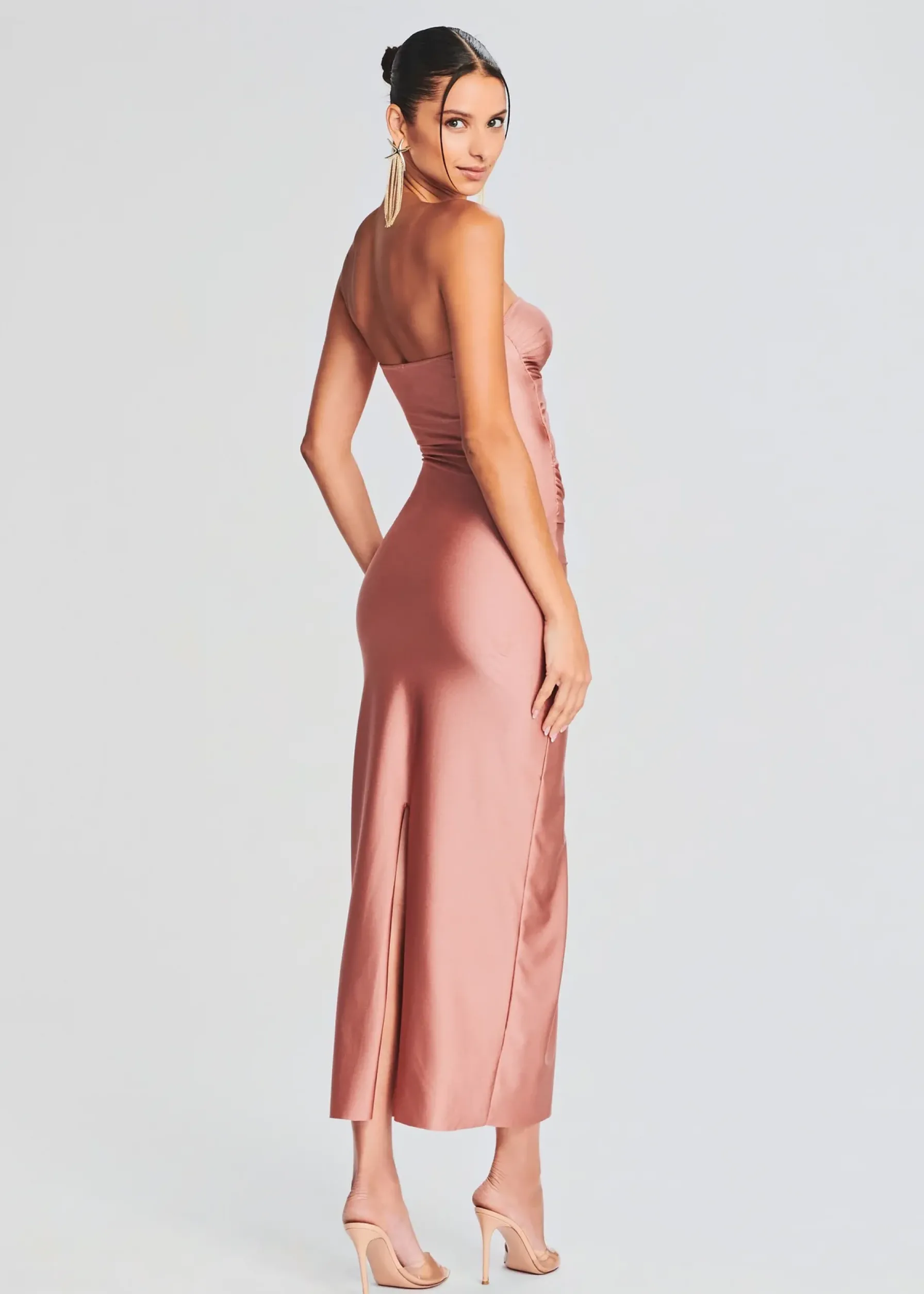 Retrofete Lily Lycra Maxi Dress Coffee Cream Flash Sale