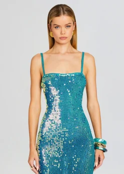 Retrofete Lisette Sequin Crochet Dress Aquamarine Outlet