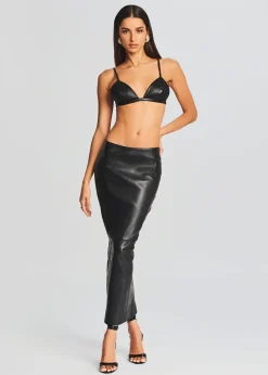 Retrofete Liza Leather Skirt Black Discount