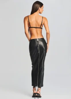 Retrofete Liza Leather Skirt Black Best