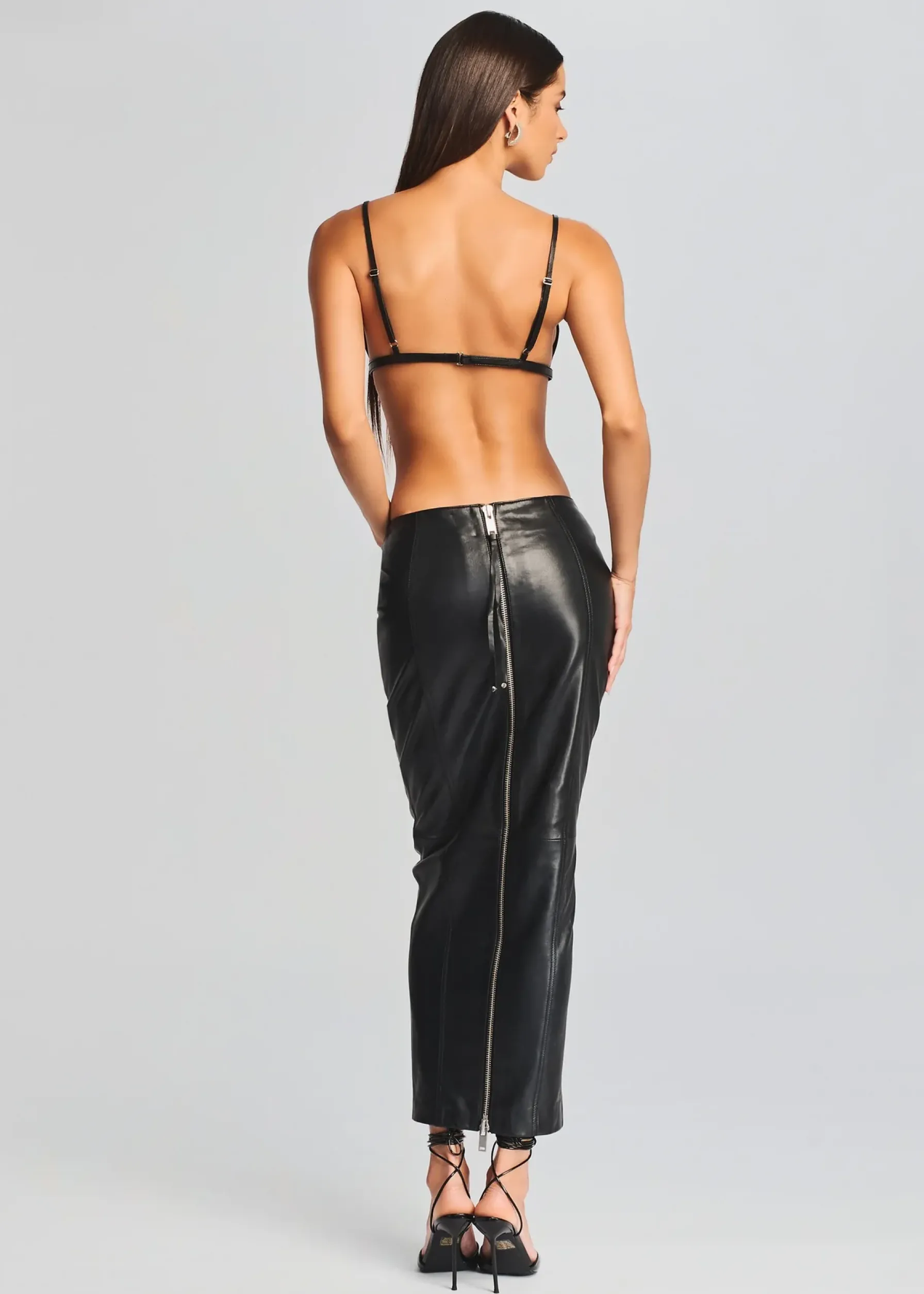 Retrofete Liza Leather Skirt Black Best