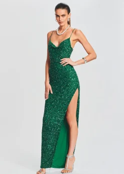 Retrofete Loretta Sequin Dress Emerald Best Sale