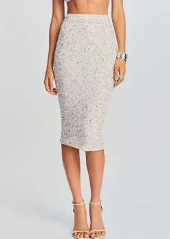 Retrofete Lowe Sequin Skirt Silver/White Outlet