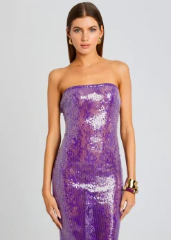 Retrofete Lucia Sequin Lace Dress Amethyst Discount