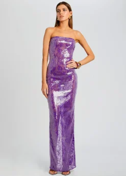 Retrofete Lucia Sequin Lace Dress Amethyst Cheap