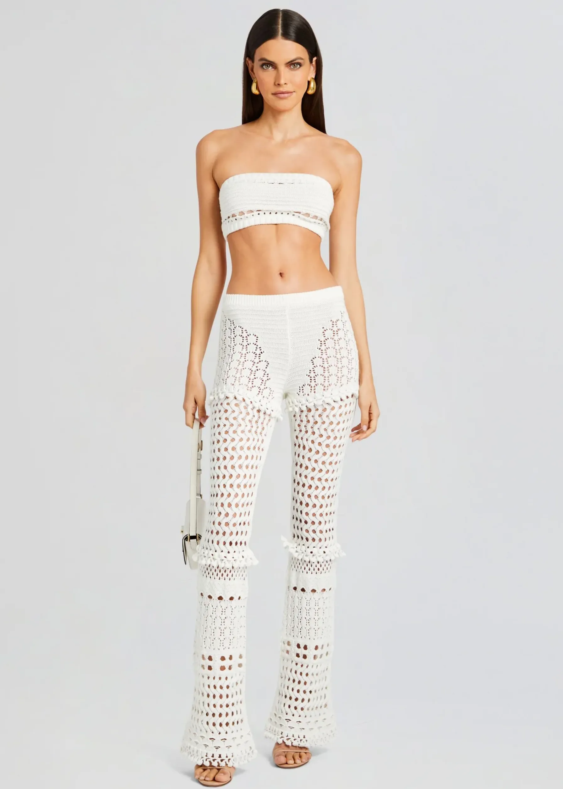 Retrofete Luiz Knit Crochet Top Iridescent White Shop