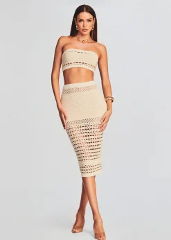 Retrofete Luiz Knit Crochet Top Ivory/Gold Discount