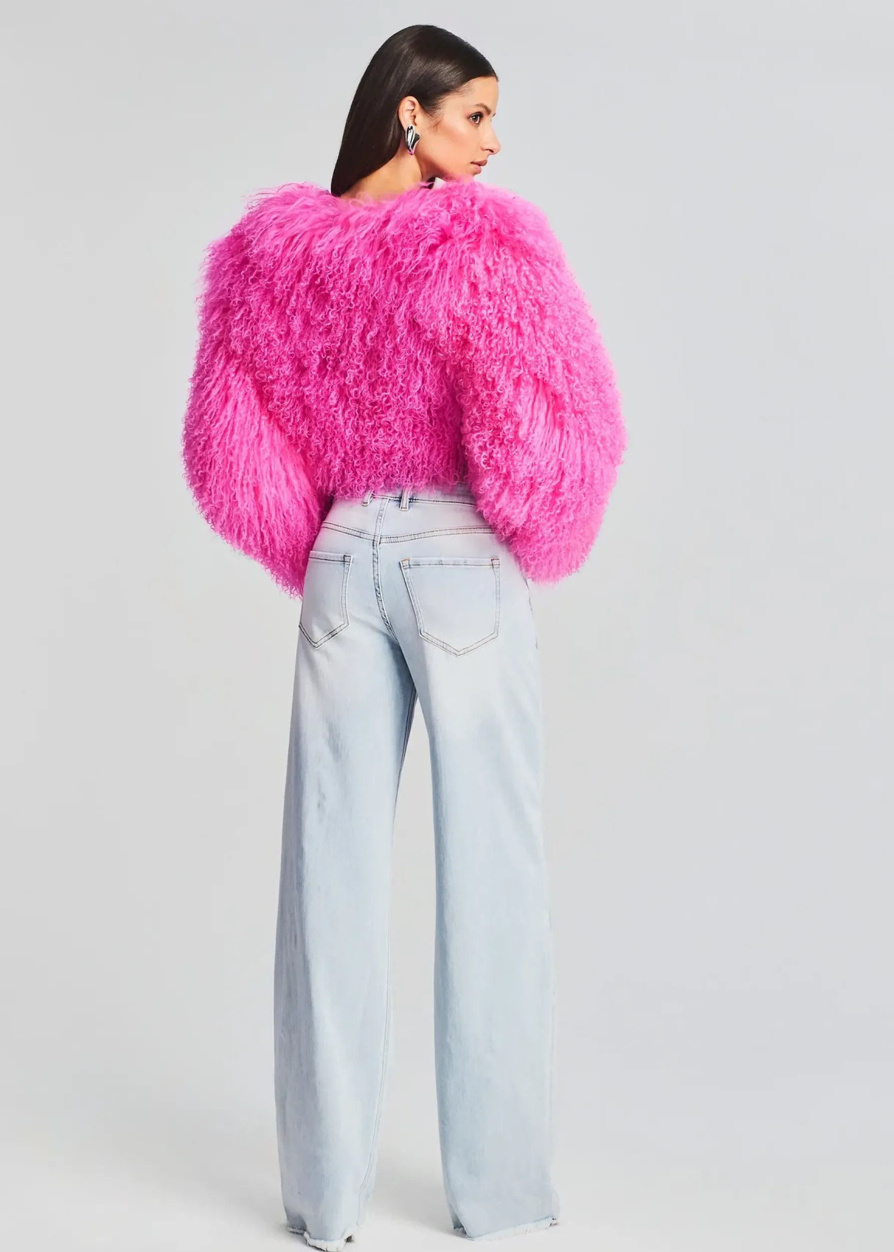 Retrofete Luxe Fur Jacket Knockout Pink Clearance