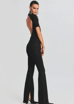 Retrofete Lyla Coated Denim Jumpsuit Waxed Black Sale