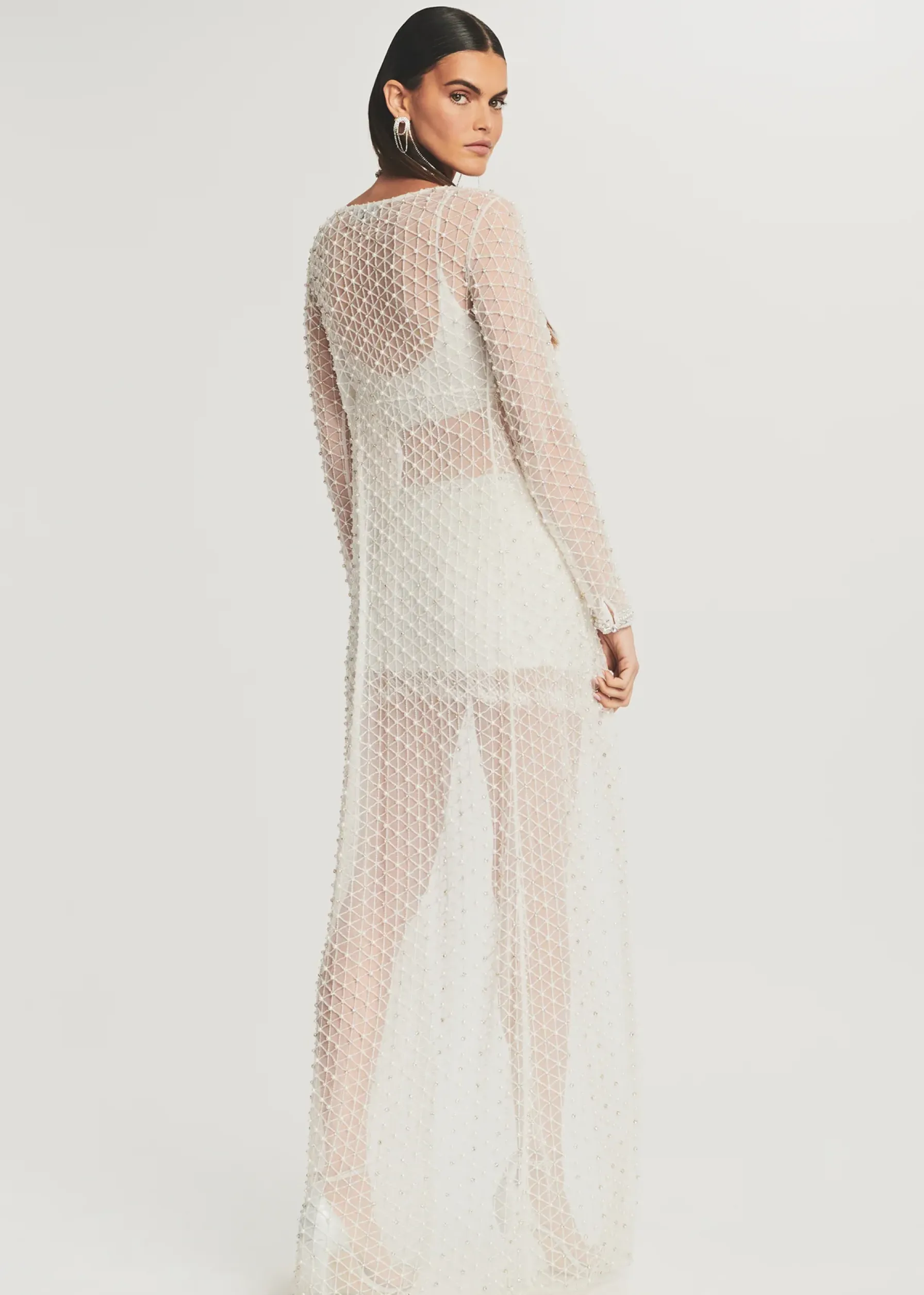Retrofete Marcel Beaded Duster White Clearance